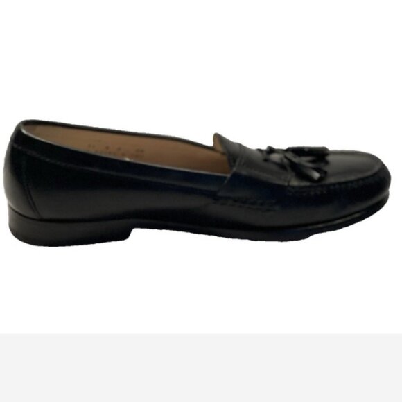 Cole Haan Leather Loafer Tasseled Men Size 11 B (Narrow) Black 3/4" Heel Slip On - Picture 5 of 7